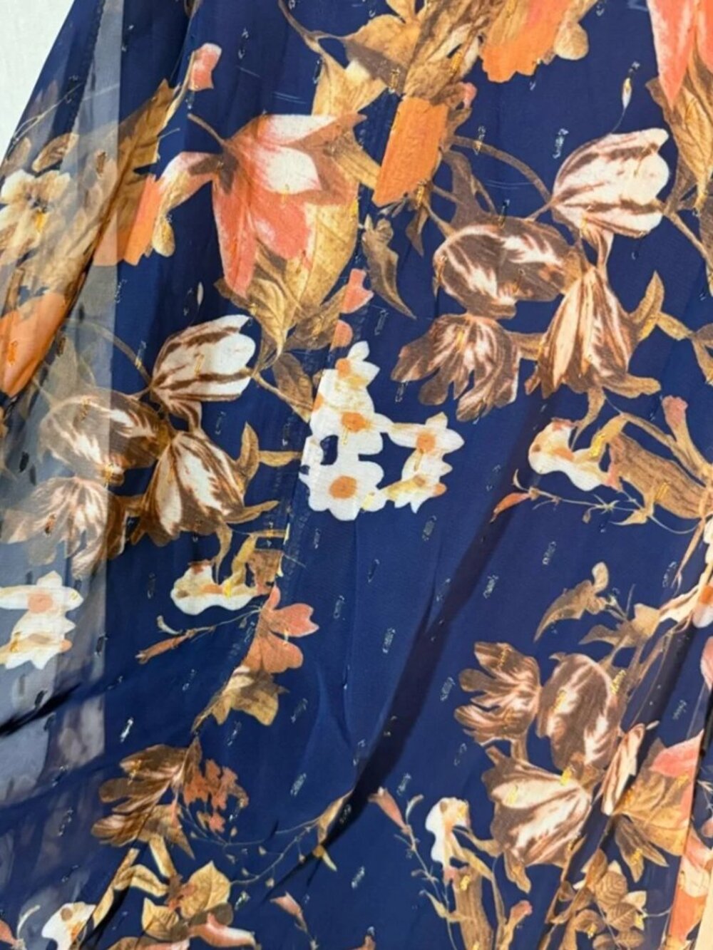 Lulu's Navy Floral High-Low Ruffle Dress - Picture 3 of 6
